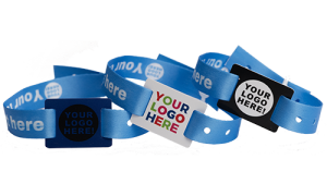 Fabric Wristbands with PVC Tag Holes & Clips